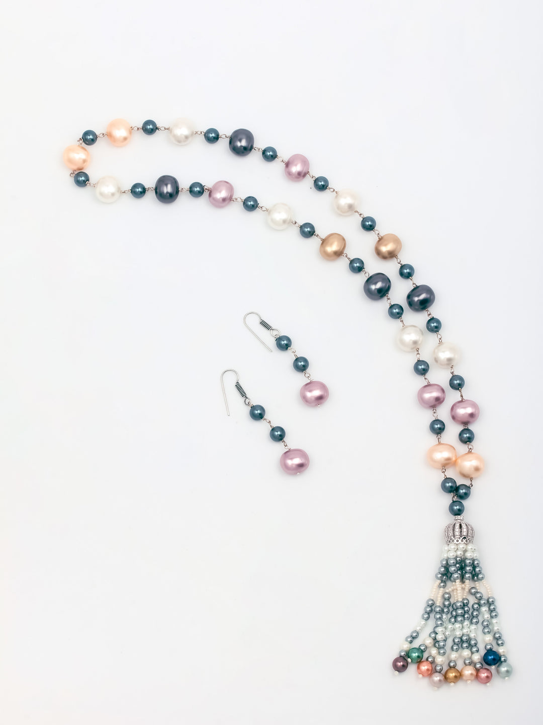 Multi Color Necklace Set With Earrings