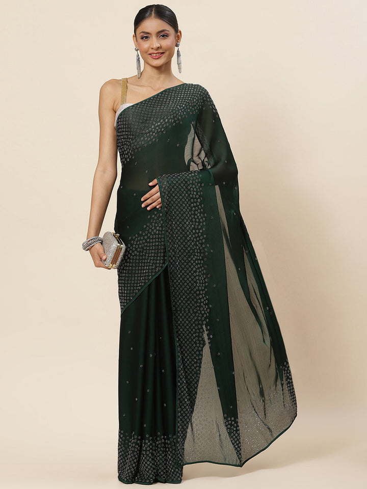 Swarovski Jaal Embroidered Crepe Saree