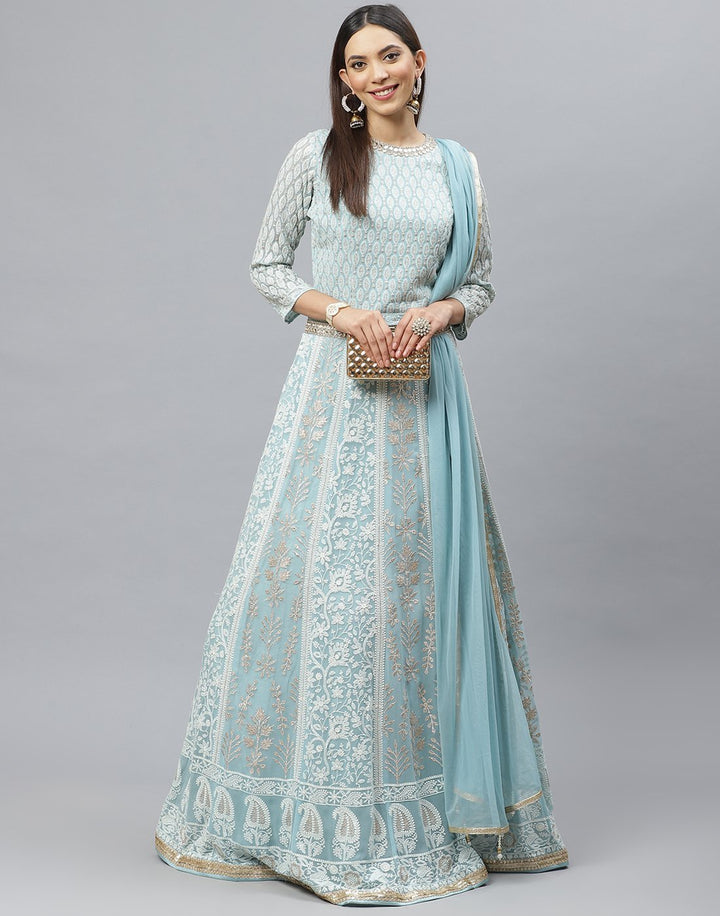 Peach Georgette Anarkali Salwar Kameez
