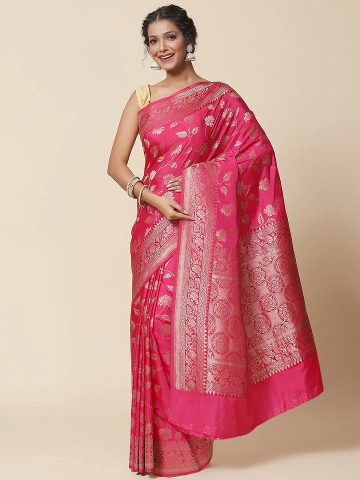 Floral Zari Jaal Handloom Woven Saree