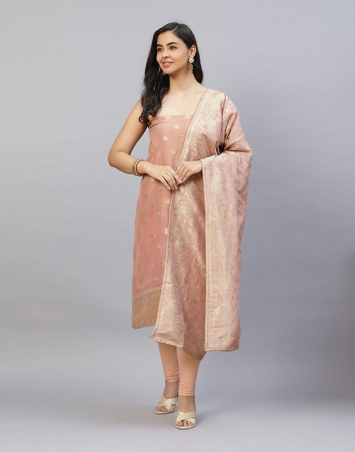 Embroidered Banarasi Tissue Suit Piece