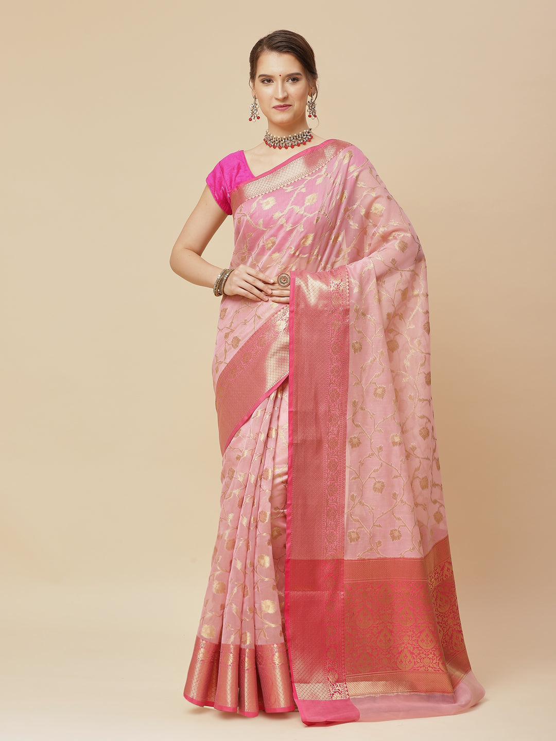 Zari Zaal Cotton Woven Saree