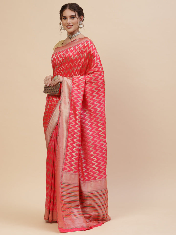 Zig Zag Banarasi Embroidered Saree