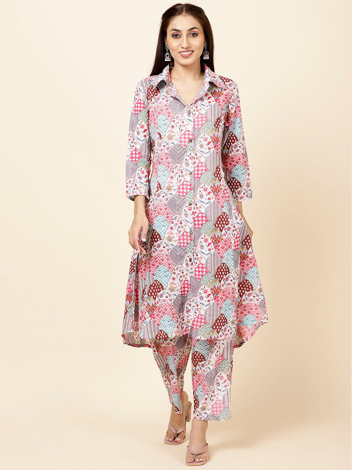 Printed Cotton Kurta With Pants