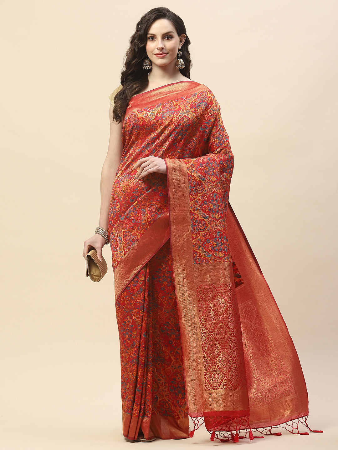 Zari Jaal Woven Handloom Saree