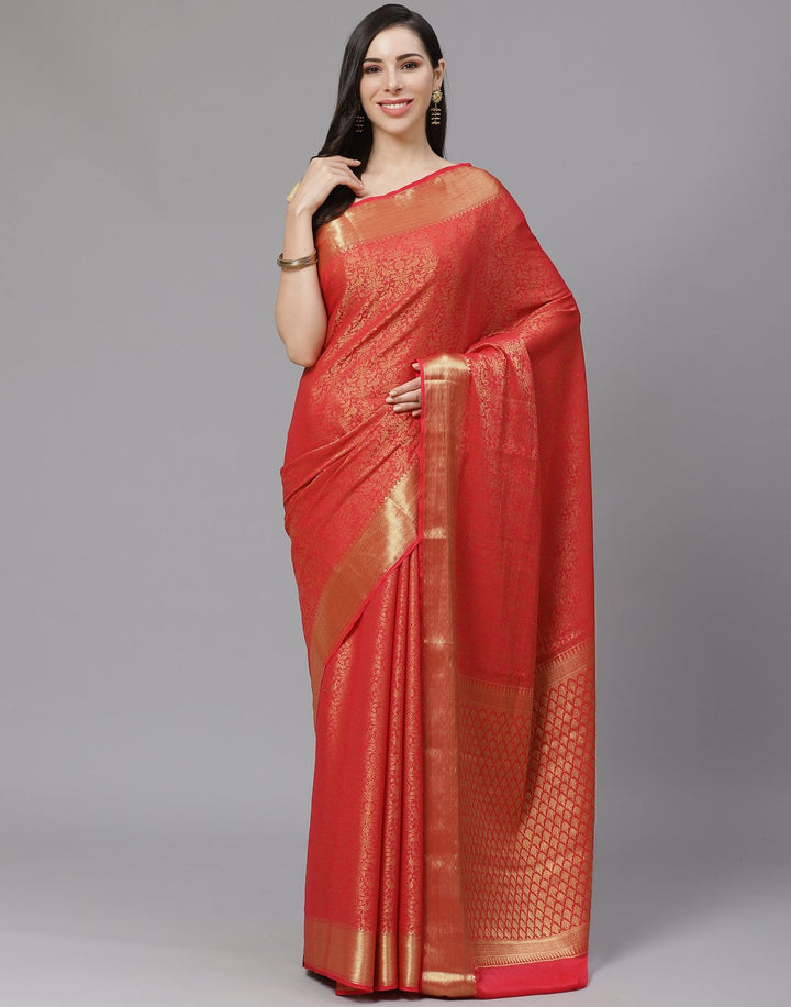 Semi Georgette with Beautiful Zari Jaal Weaves