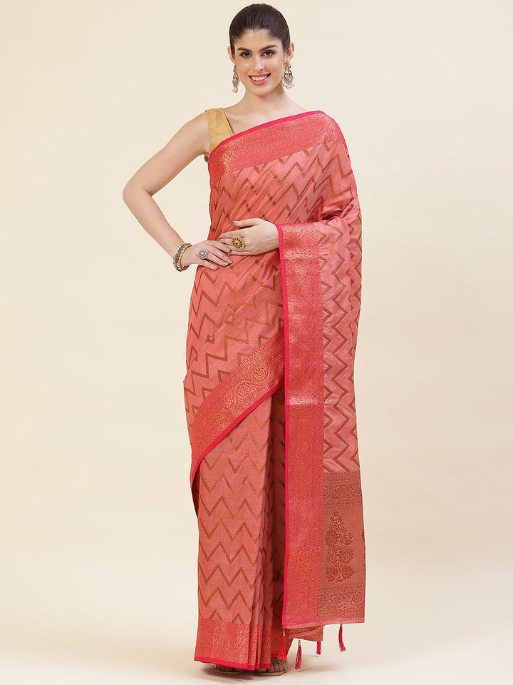 Zari Jaal Handloom Woven Saree