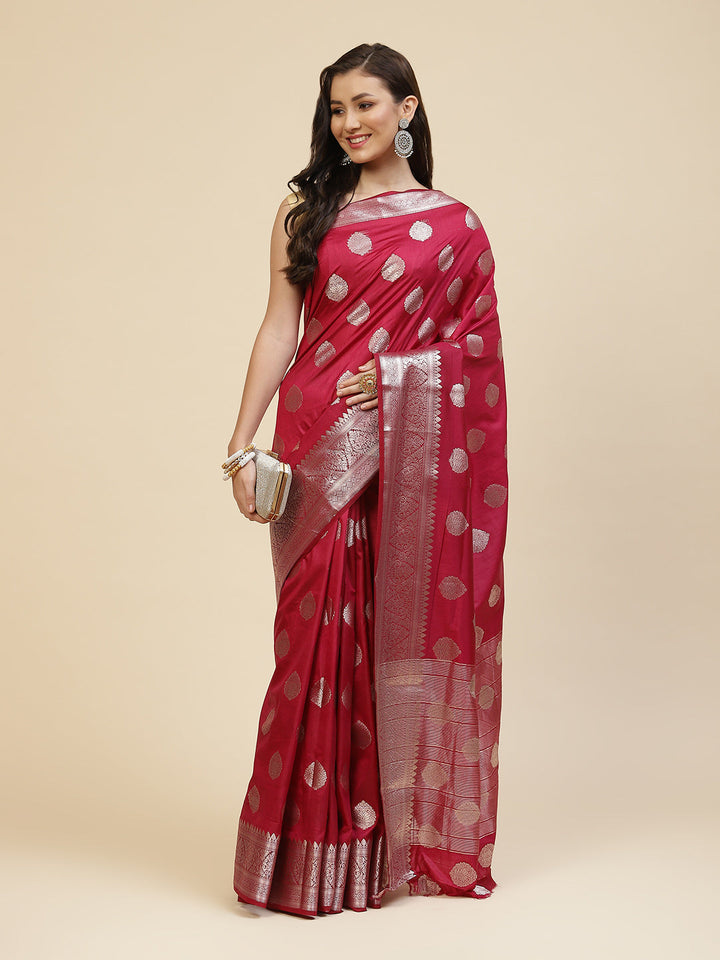 Zari Border Booti Handloom Woven Saree
