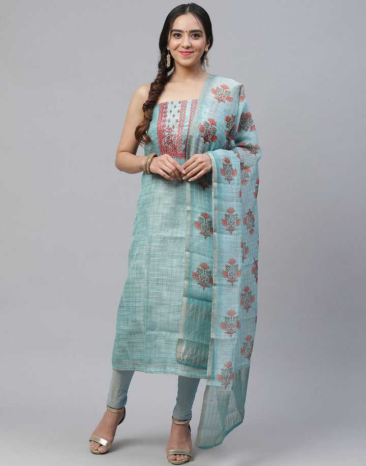 Chanderi Embroidered Suit Piece