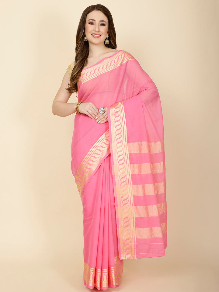 Resham Border Woven Cotton Saree
