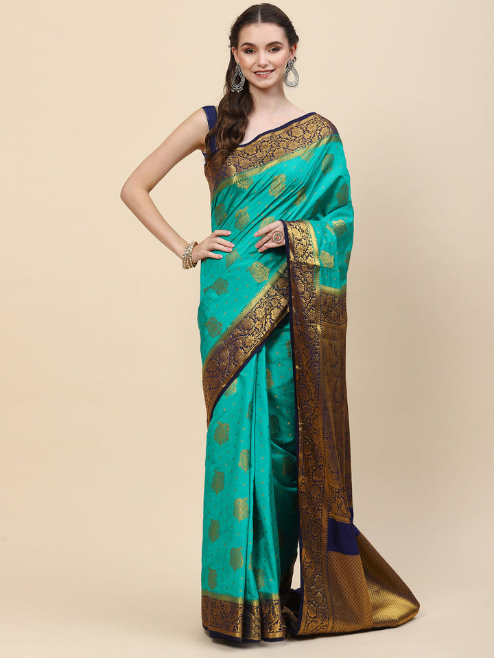 Zari Border Booti Handloom Woven Saree