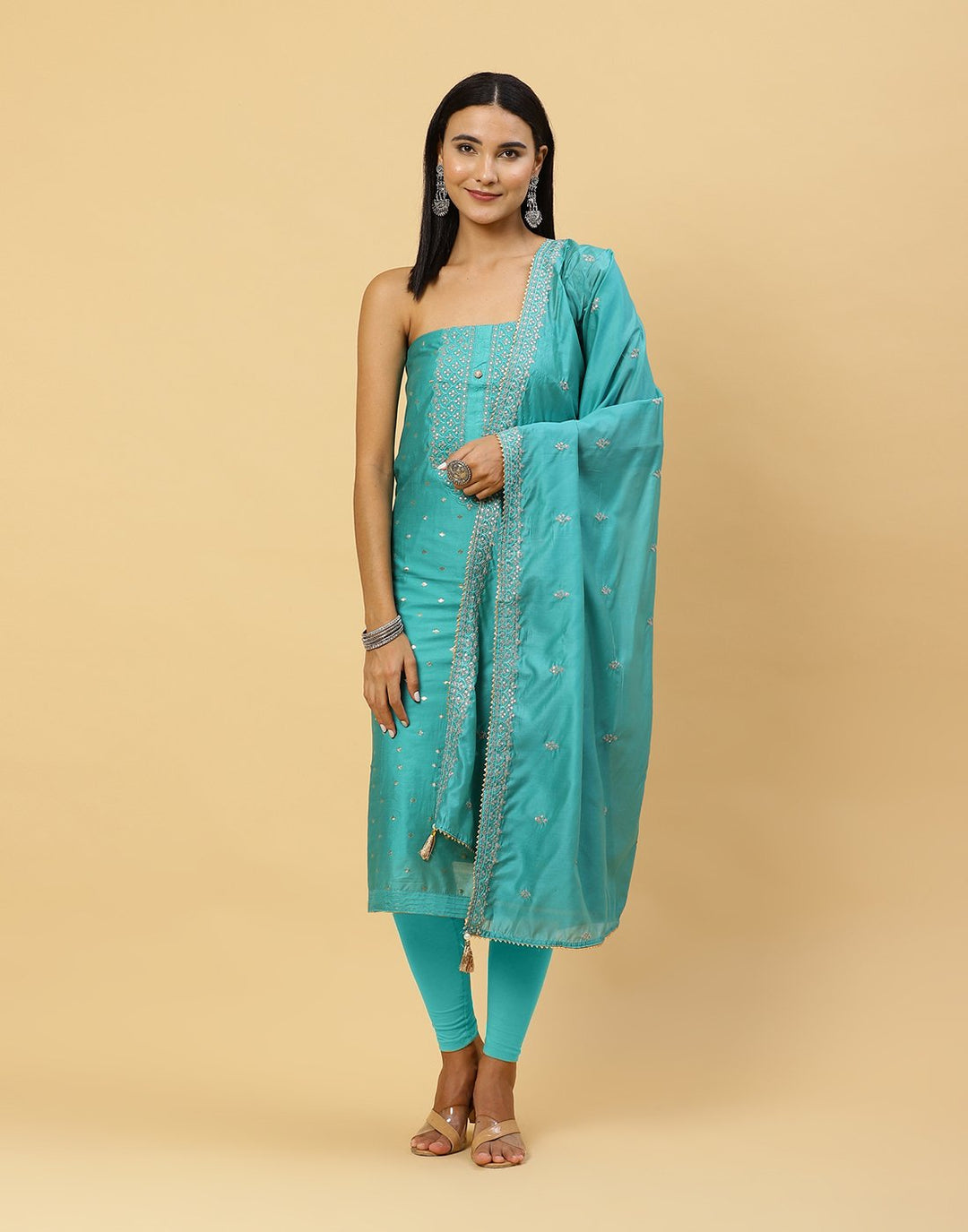 Embroidered Chanderi Suit Piece