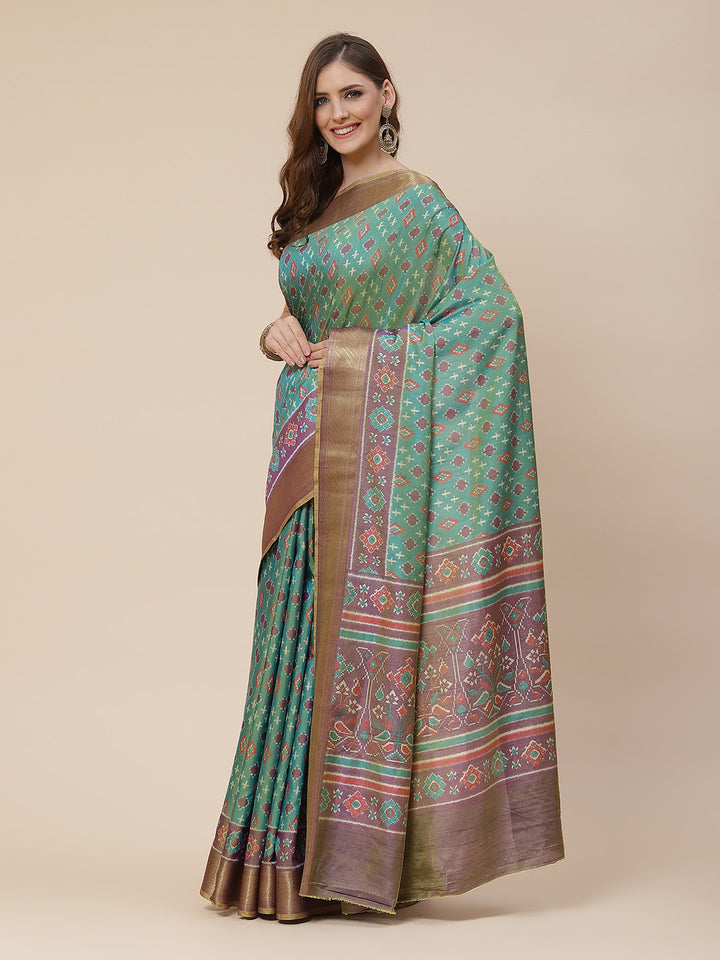 Patola Art Handloom Printed Saree