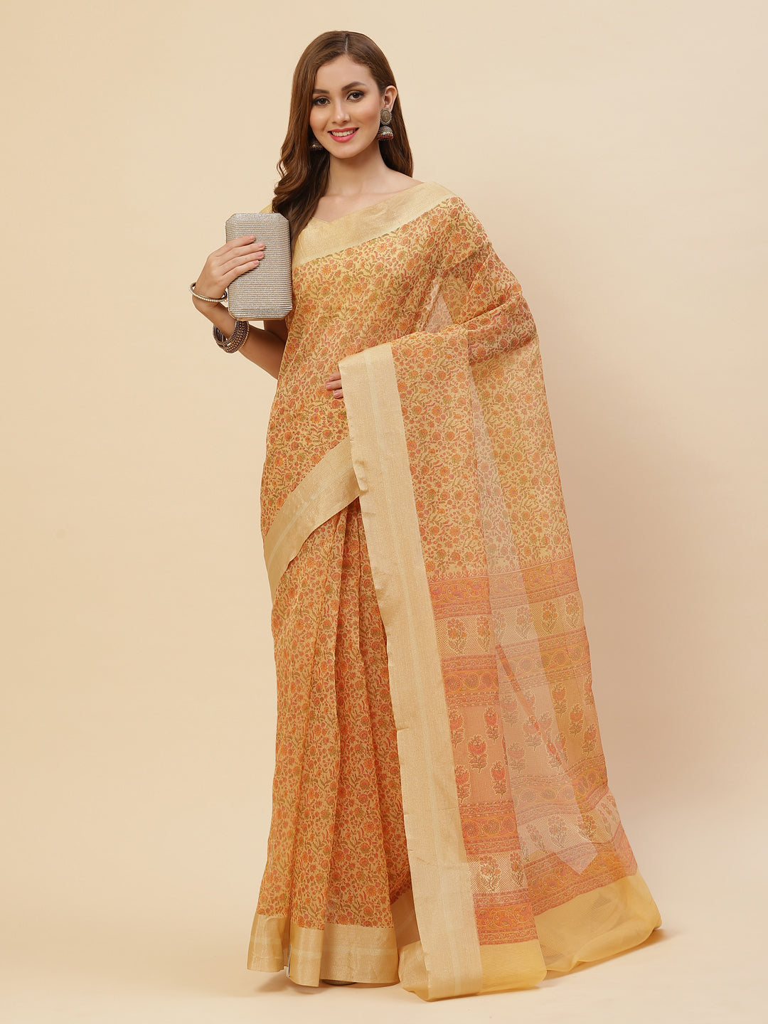 Floral Printed Cotton Saree