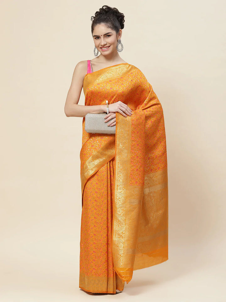 Zari Jaal Handloom Woven Saree
