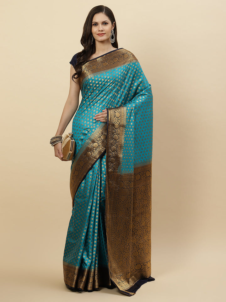 Zari Border Booti Art Handloom Woven Saree