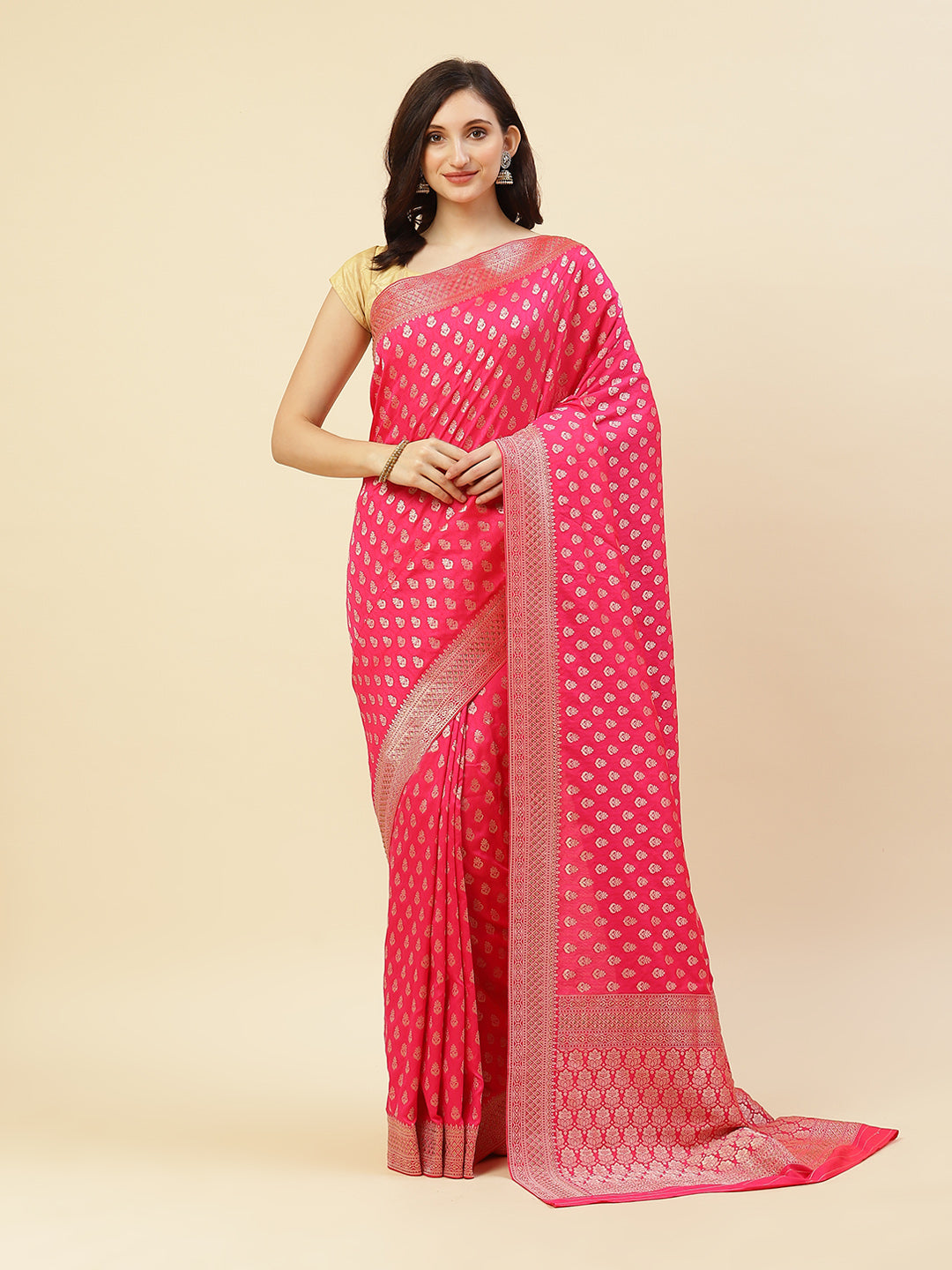 Stone Booti Banarasi Art Handloom Saree