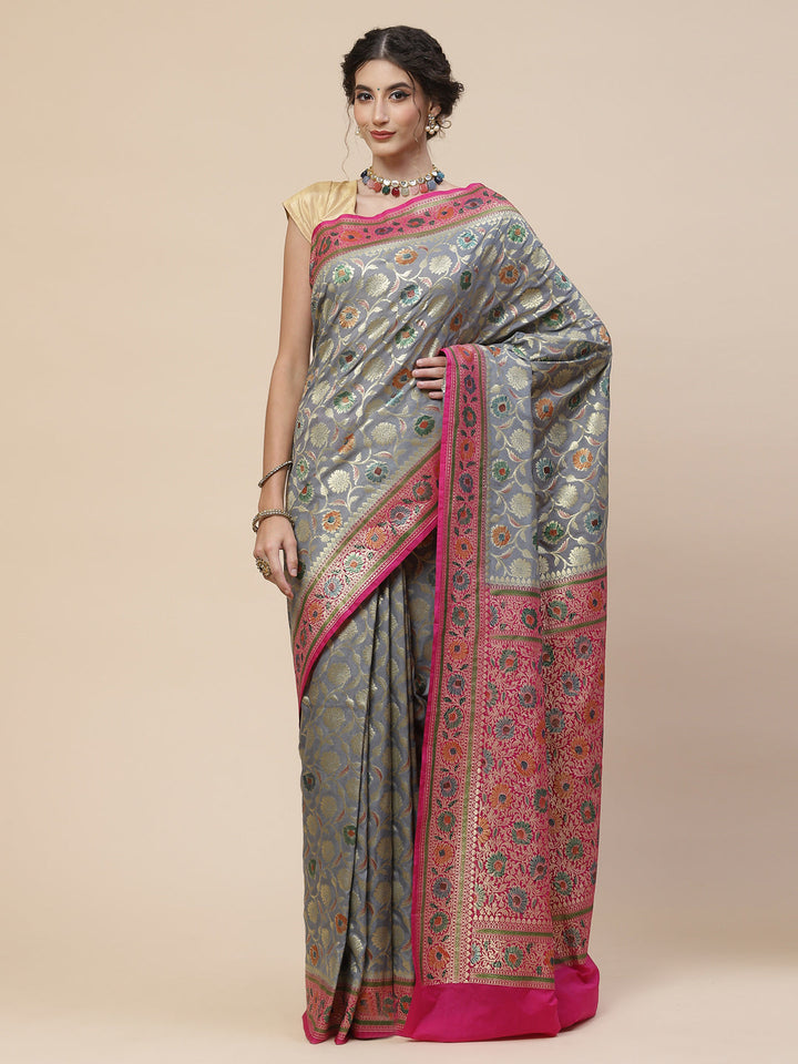 Zari Jaal Banarasi Woven Saree