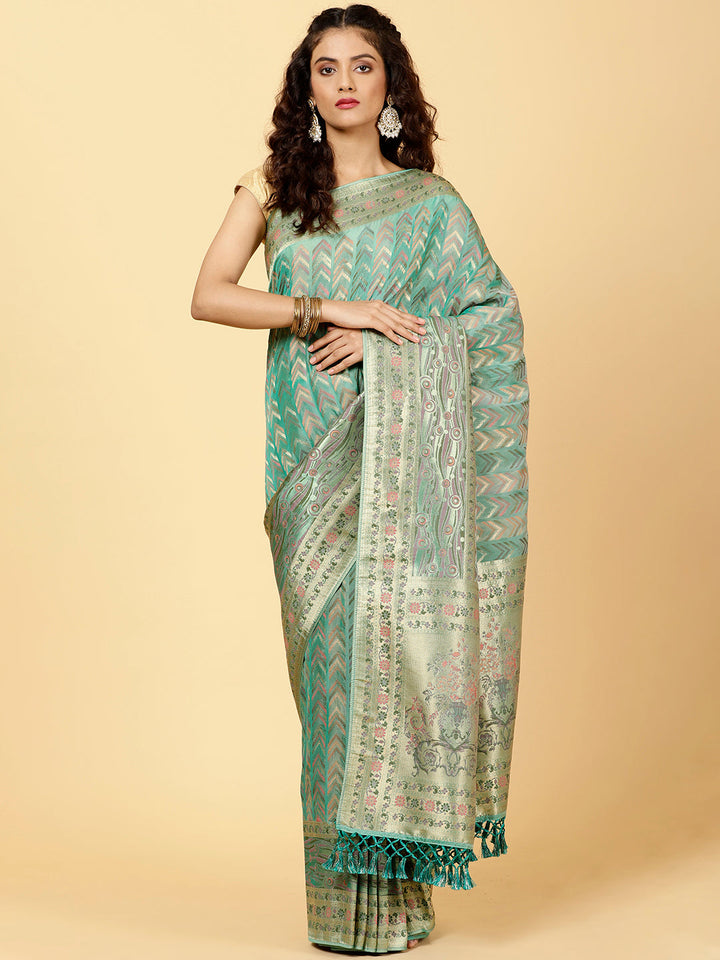 Zari Organza Woven Saree