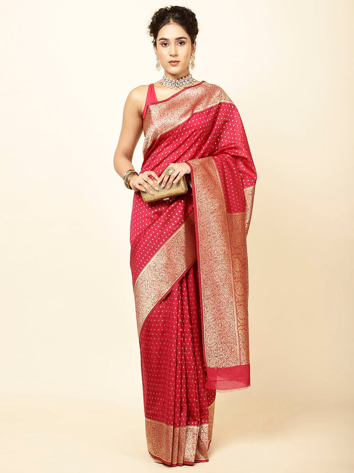 Zari Border Booti Woven Handloom Saree