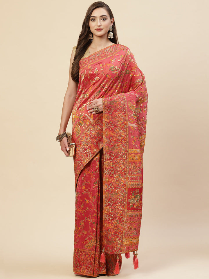 Zari Jaal Handloom Woven Saree