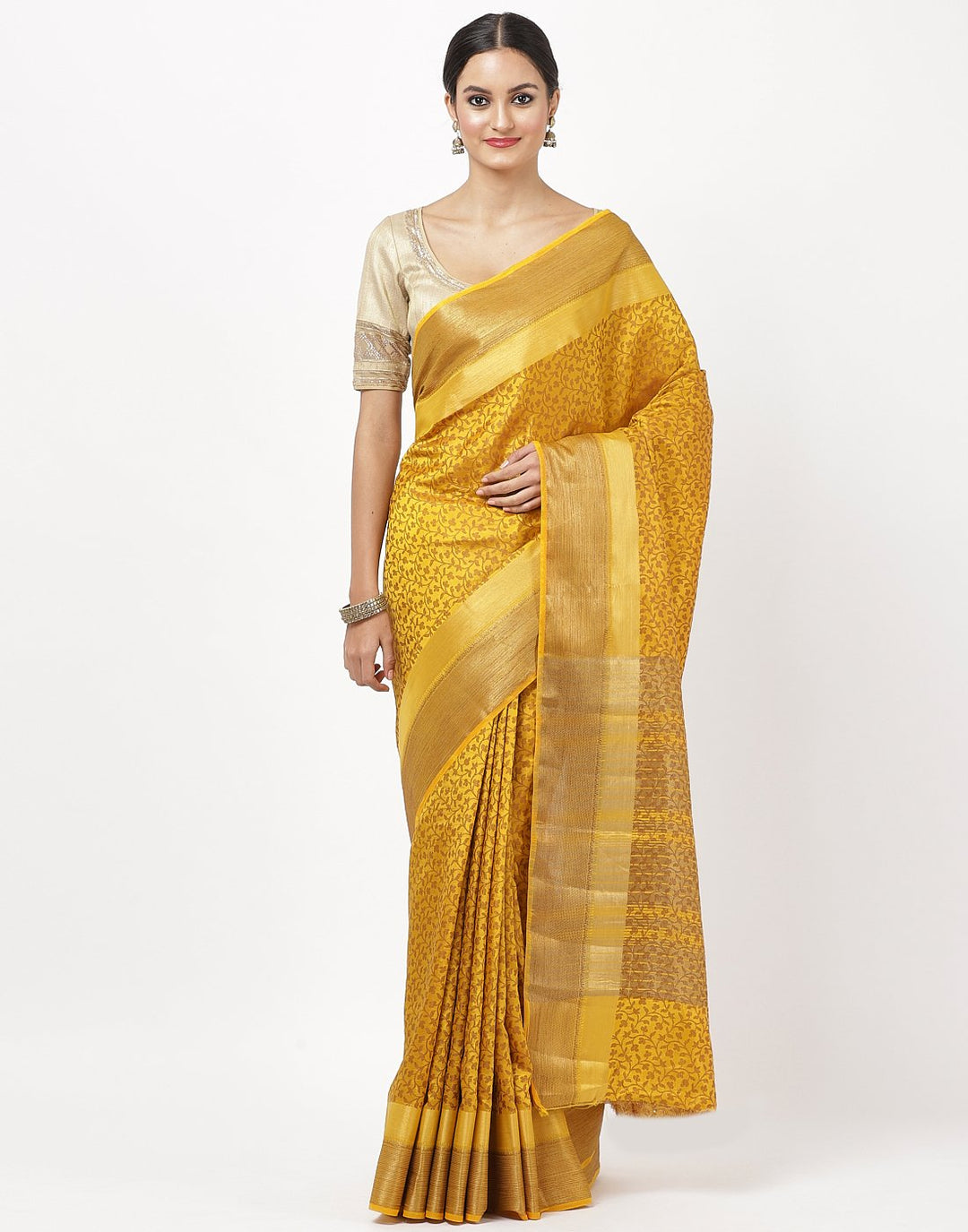 Mustard Art Handloom Saree