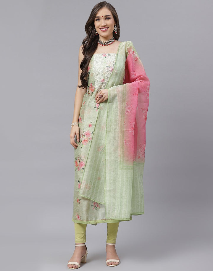 Chanderi Embroidered Suit Piece