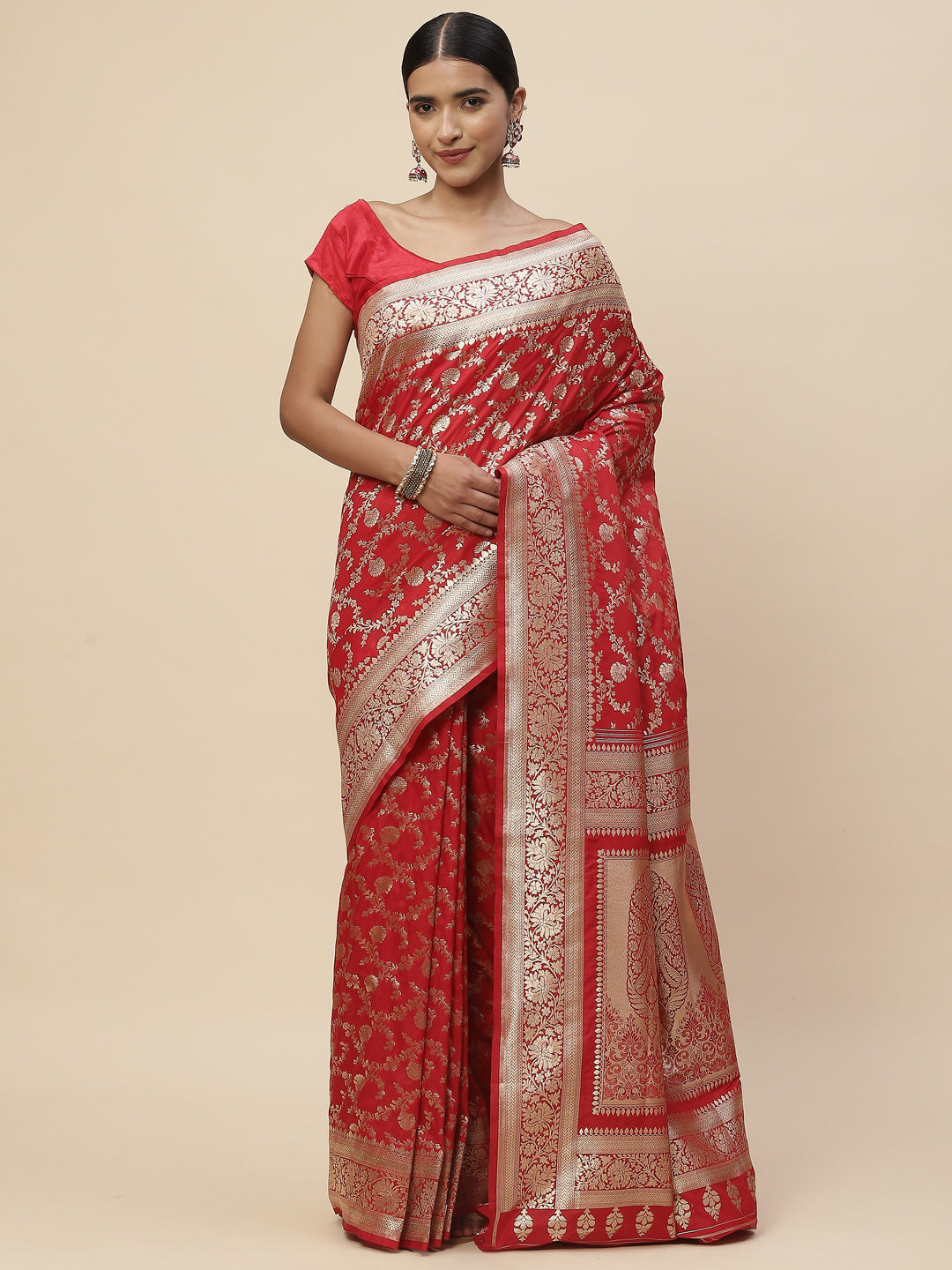 Zari Jaal Banarasi Woven Saree