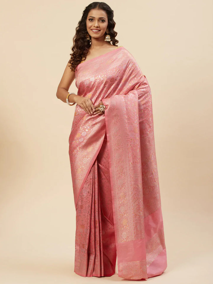 Brocade Zari Jaal Handloom Woven Saree