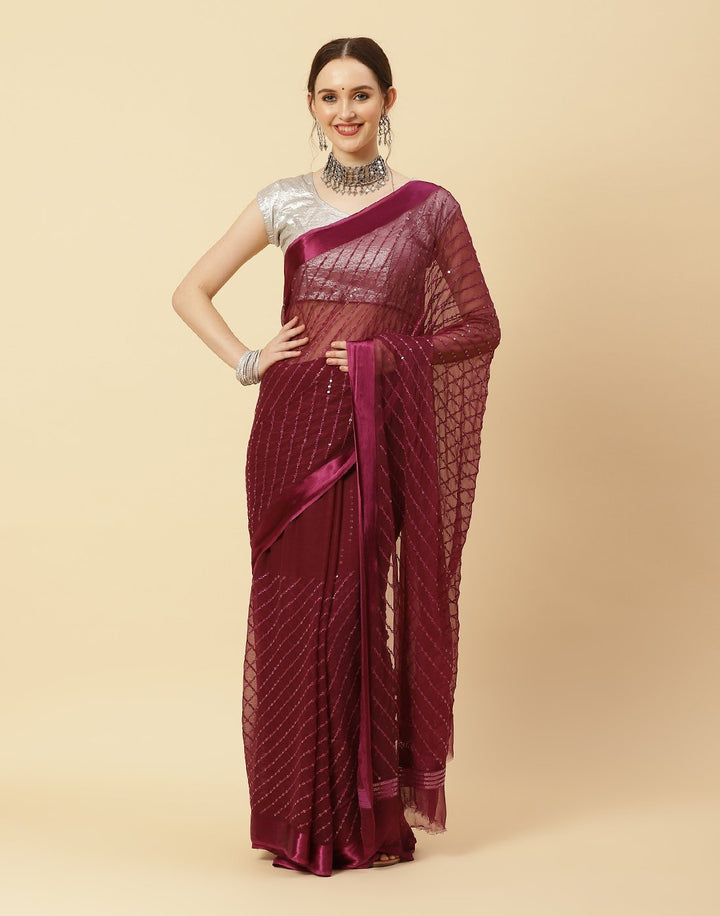 Sequence Embroidered Art Chiffon Saree