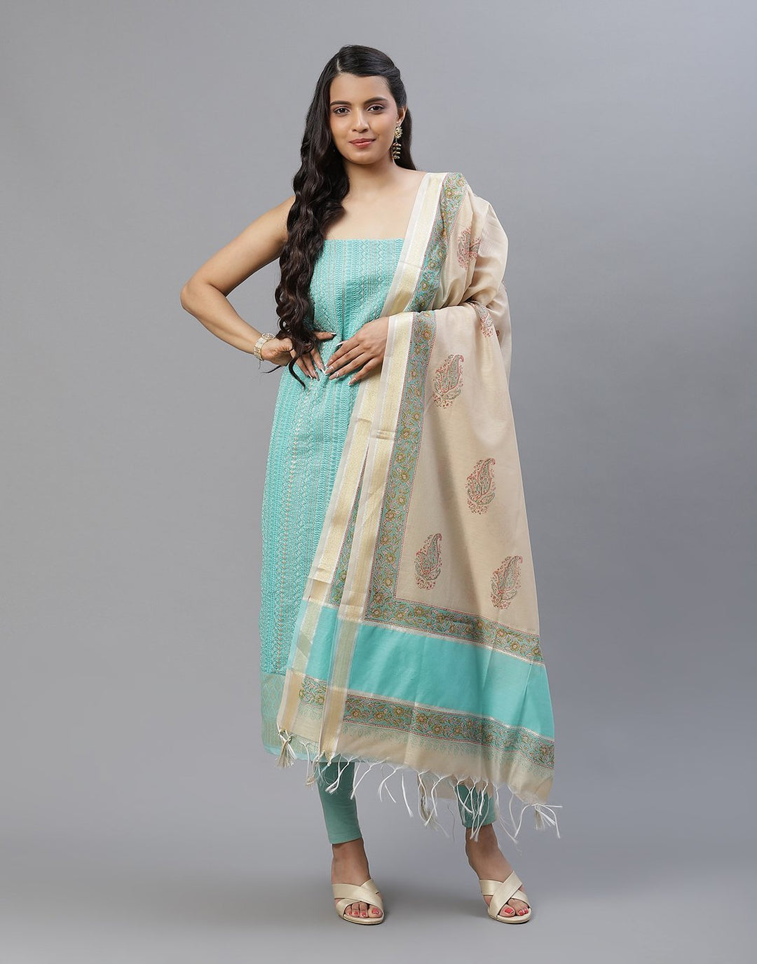 Chanderi Embroidered Suit piece