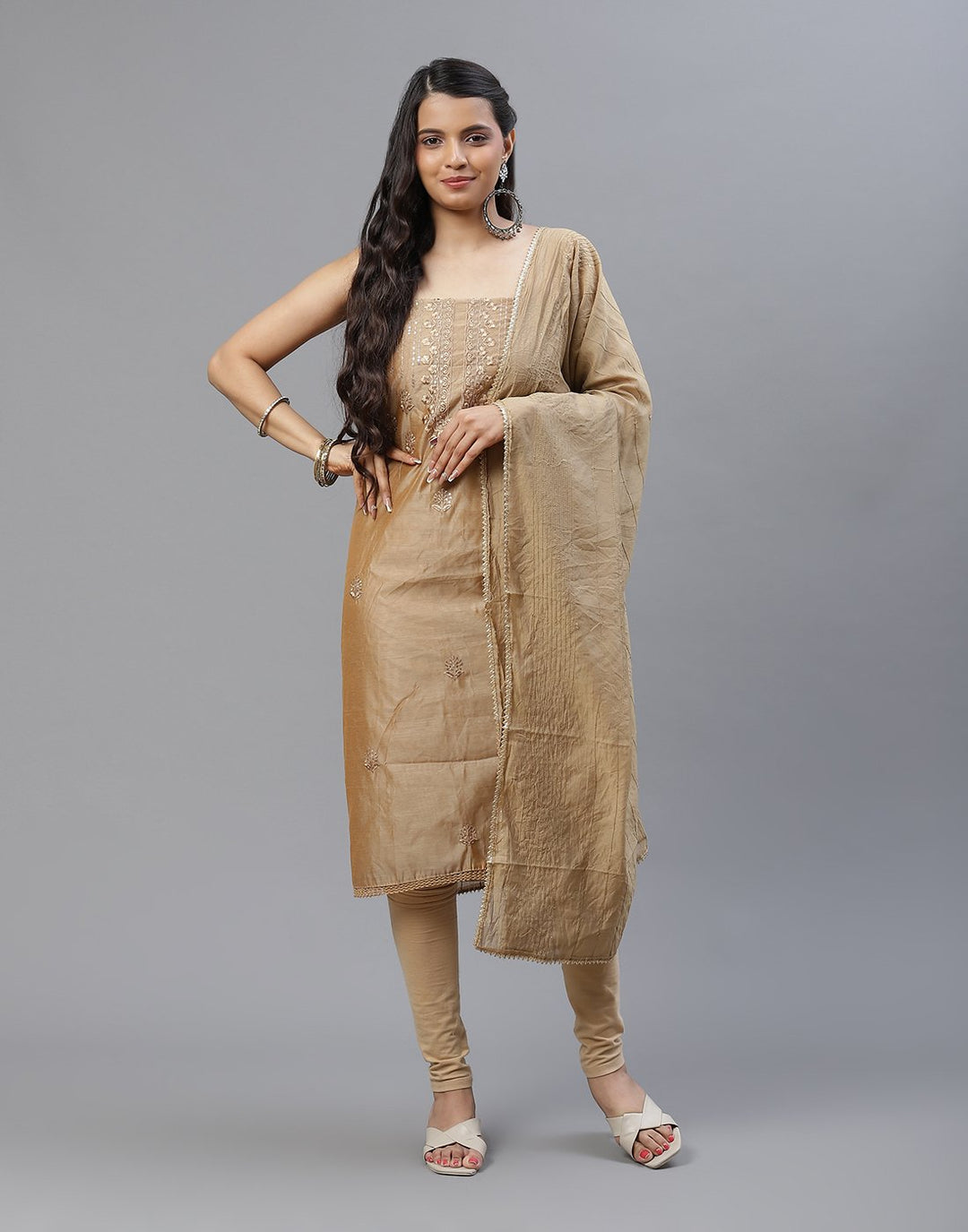 Chanderi Embroidered Suit piece