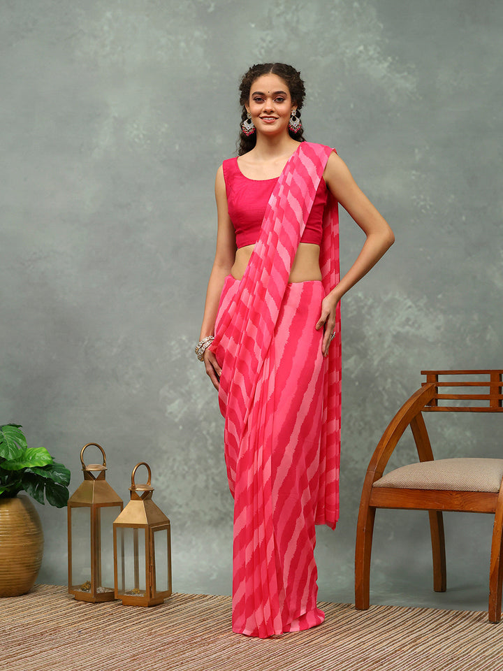 Abstract Printed Georgette Saree