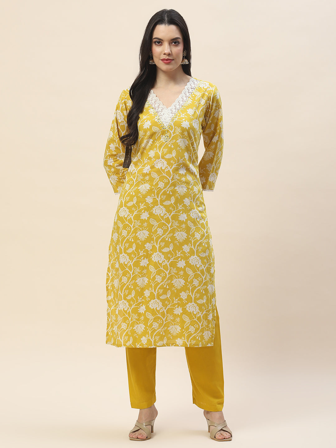 Printed Muslin Kurta With Pants