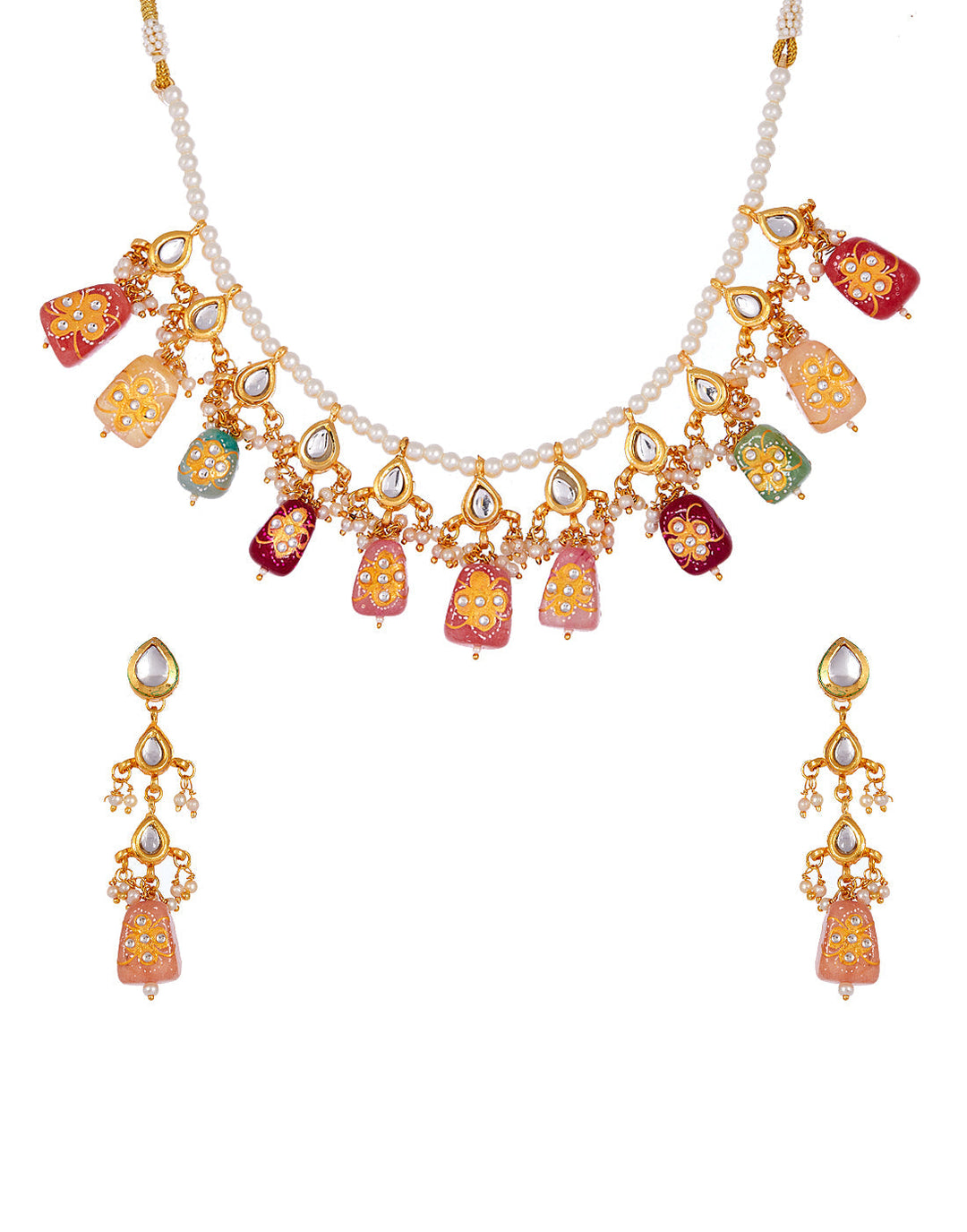 Gold Plated Necklace With Earrings