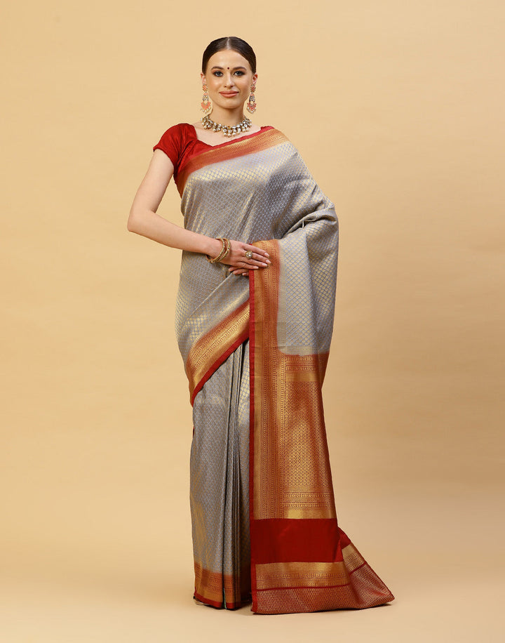 Zari Border Booti Art Handloom Woven Saree