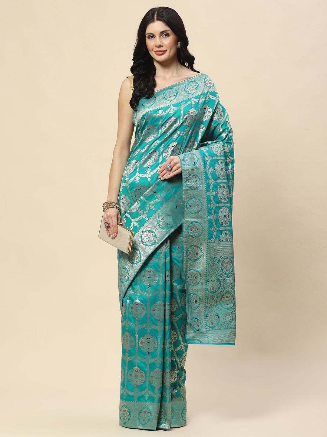 Zari Jaal Woven Art Silk Banarsi Saree