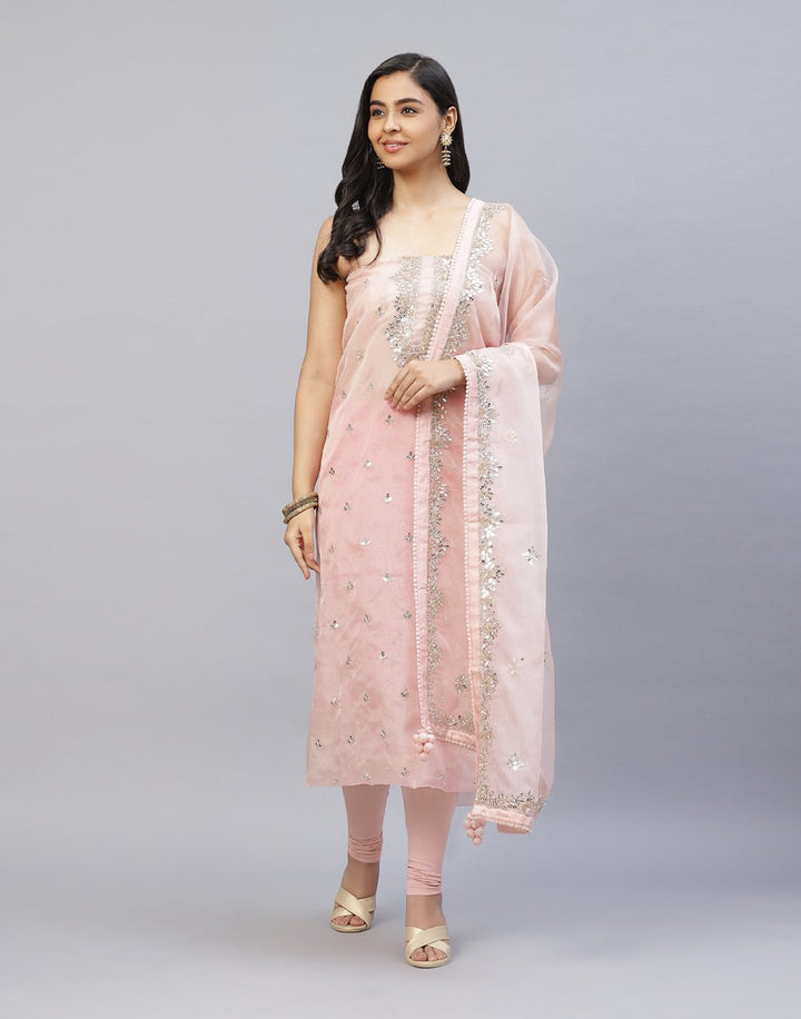 Embroidered Organza Kora Suit Piece