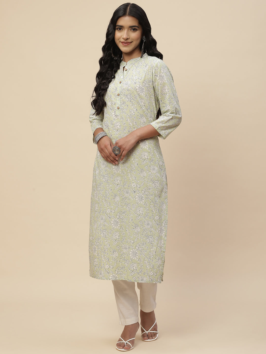 Floral Printed Cotton Kurta