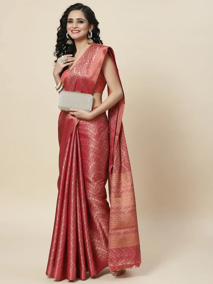 Brocade Zari Jaal Handloom Woven Saree