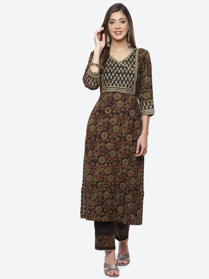 Printed Cotton Kurta With Pant