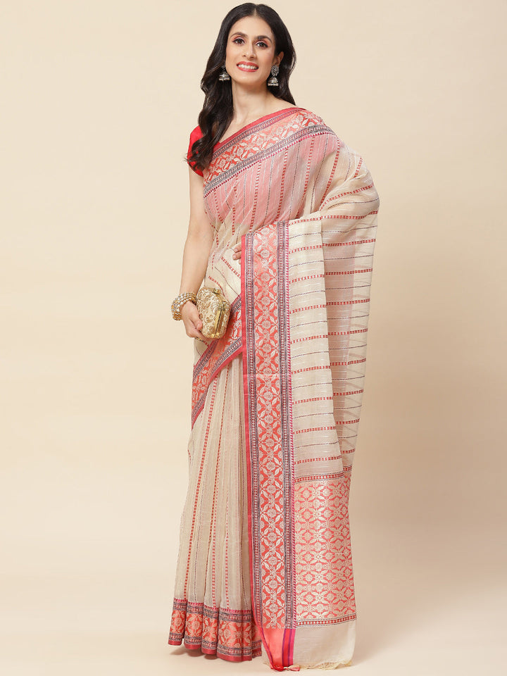 Zari Jaal Woven Cotton Saree