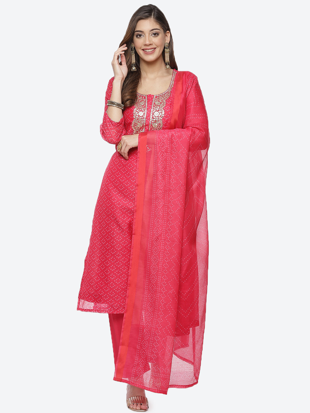 Printed Cotton Stitched Salwar Kameez With Printed Cotton Dupatta