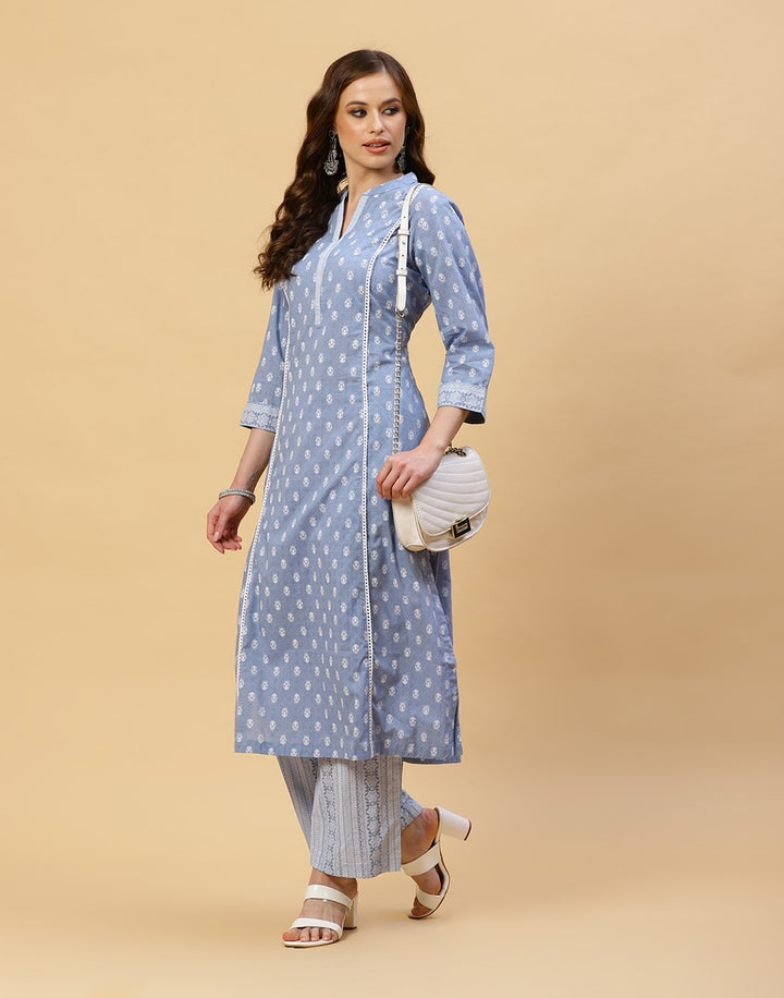 Printed Cotton Kurti With Pant
