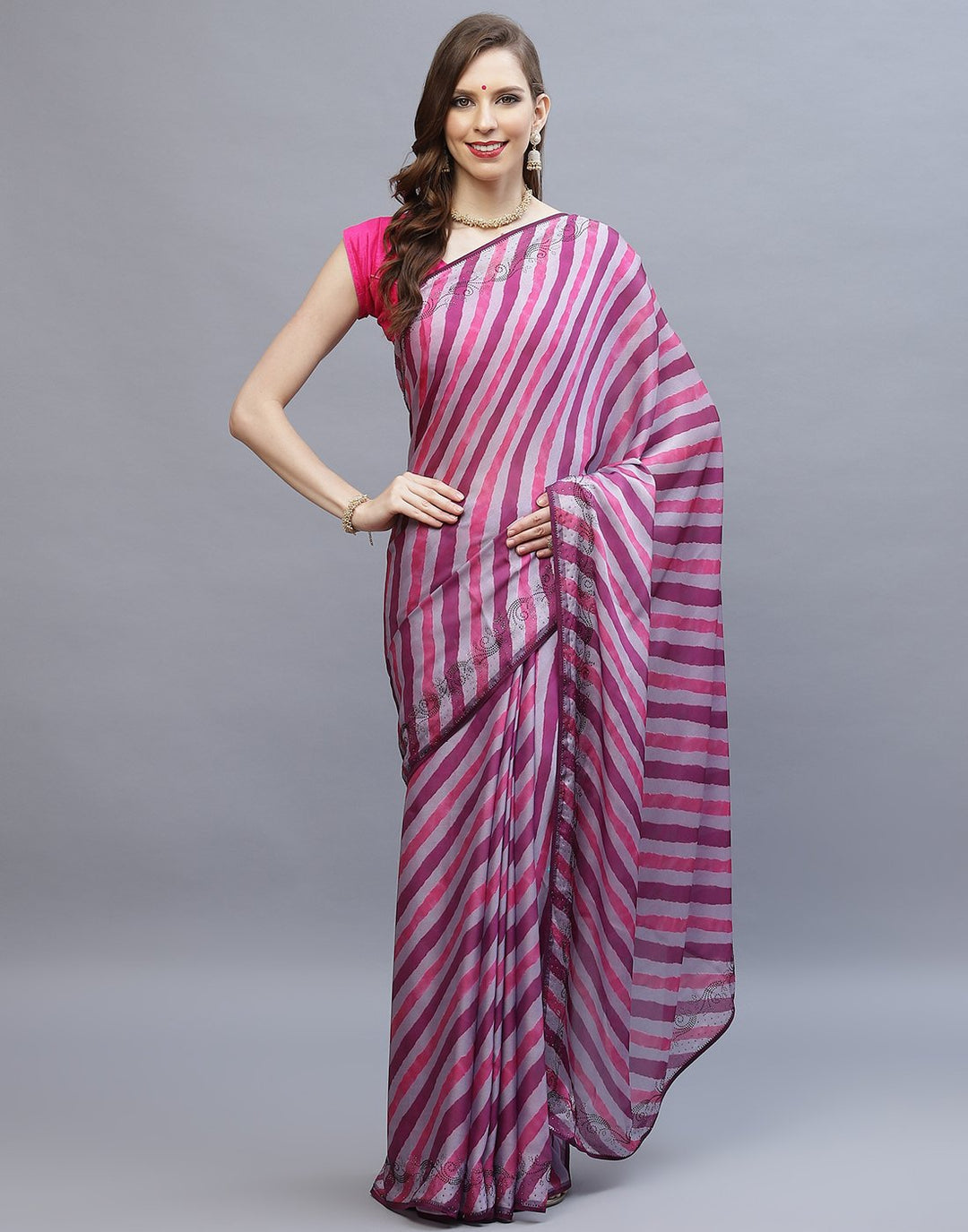 Satin Printed Saree