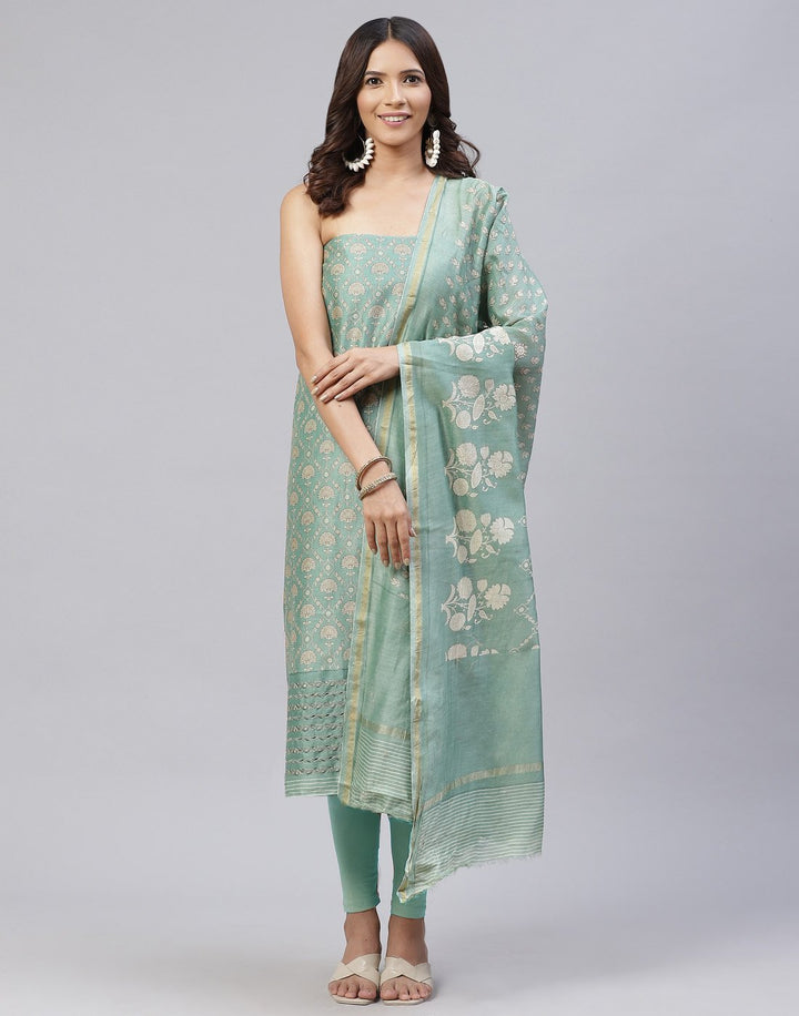 Fine Chanderi Printed Suit Piece