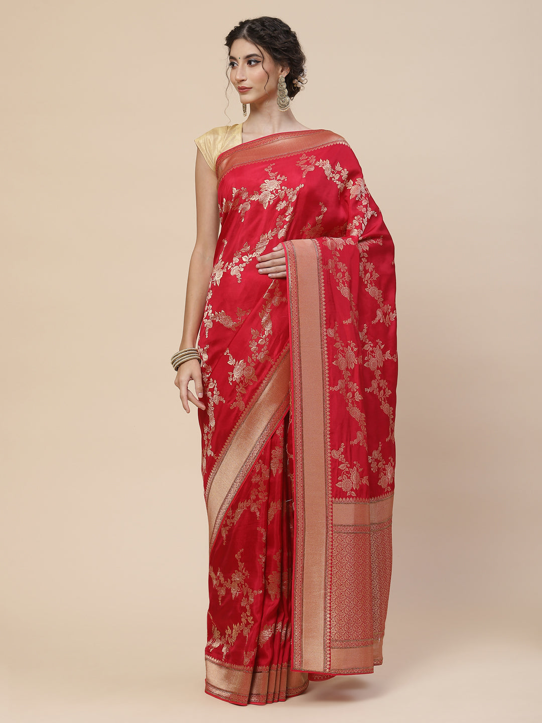 Zari Jaal Banarasi Embroidered Saree