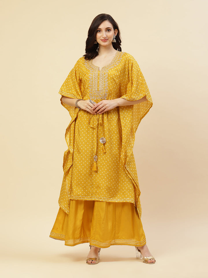 Foil Printed Cotton Muslin Kaftan