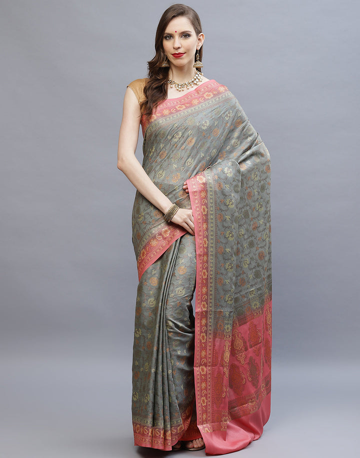 Resham Jaal Tussar Woven Saree