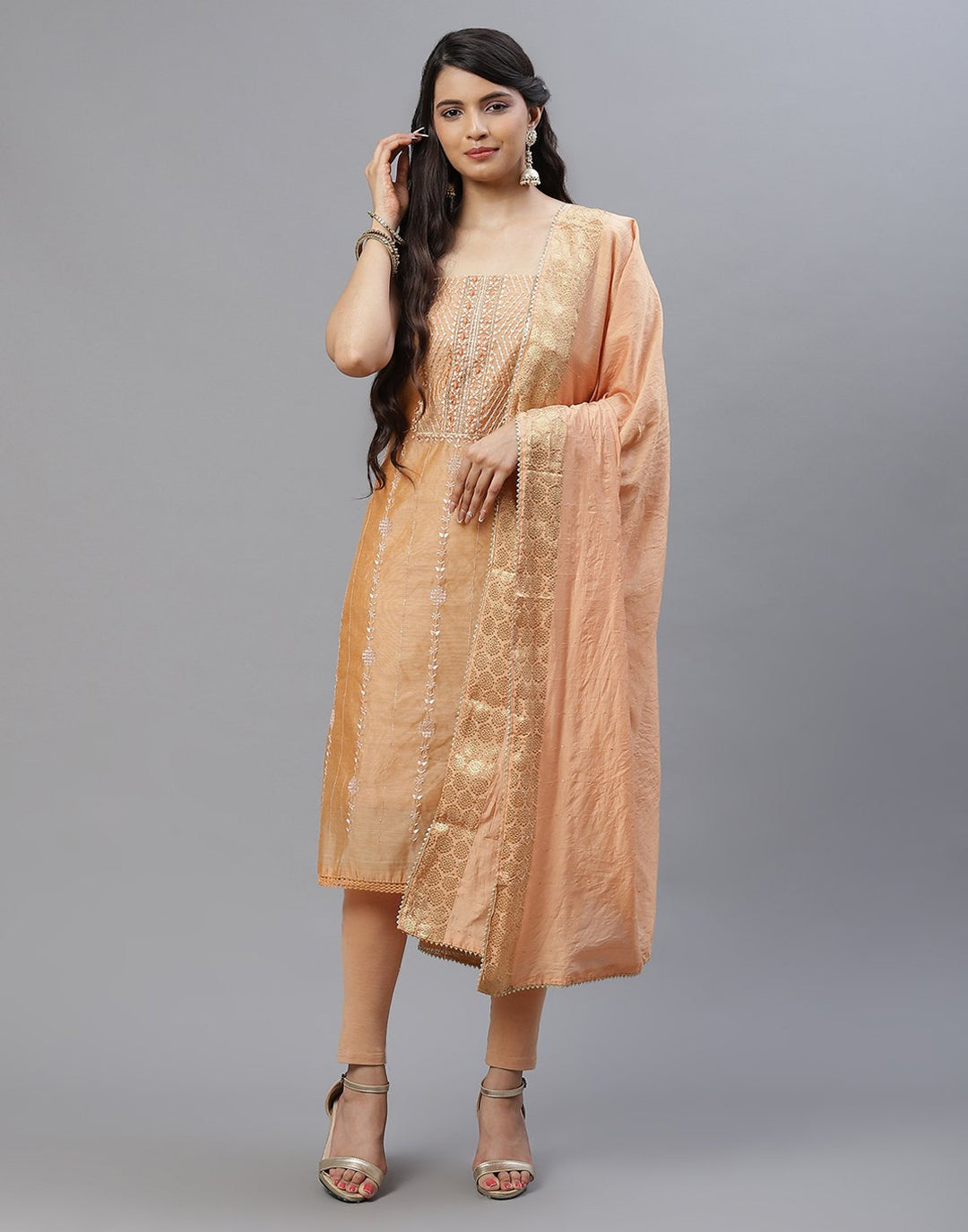 Chanderi Embroidered Suit piece